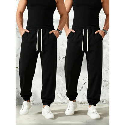 2 Pack Clothing Y2k Pants Man Cargo Casual Black Men Spring Men's Sweatpants Baggy 2026 Clothes Elastic Waistband Sports Boys