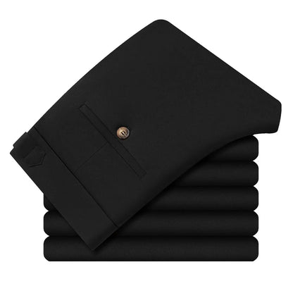 High Quality Mens Dress Pants Stretch Smart Casual Pants Wrinkle Free Suit Pants Men Regular Fit Work Pants Spring Autumn