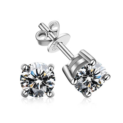 0.5-2ct Moissanite Diamond Stud Earrings for Women Original 925 Sterling Silver Lady's Moissanite Earring New 2026