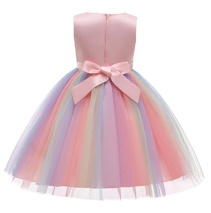 2-12Y Girl Summer Lace Princess Dress Children Floral Gown Dresses For Girls Clothing Kids Birthday Party Tutu Custome Vestidos