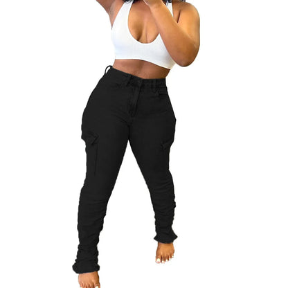 Fashionable and Personalized Low-waist High-elastic Jeans