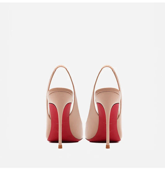 Heeled sandals Red Shiny Bottoms Naked color luxury Hollow 2025 New Elegant High Heels Sexy Slingbacks Ladies Shoes Women shoes