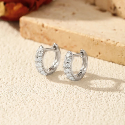 D Color Sparkling Moissanite Circle Ear Buckle 925 Sterling Silver Classic Dating Hoop Earring For Women Fine Jewelry
