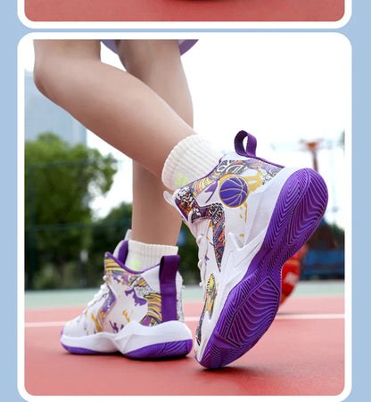 Children's basketball shoes non-slip breathable basketball training shoes with boys and girls basketball shoes sneakers 31-39