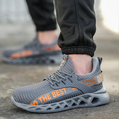 Indestructible Steel Toe Shoes for Men Women Anti-Puncture Work Shoes Comfortable Breathable Work Safety Protective Sneakers