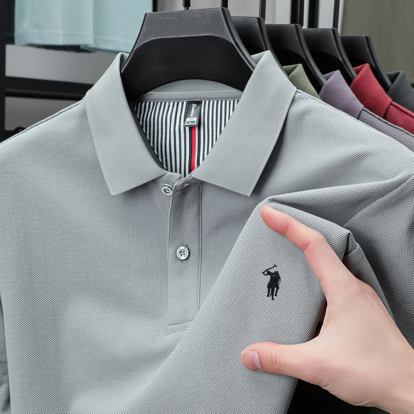 Luxury autumn and winter new Paul brand exquisite embroidered T-shirt high-end mens brand business casual comfortable polo shirt