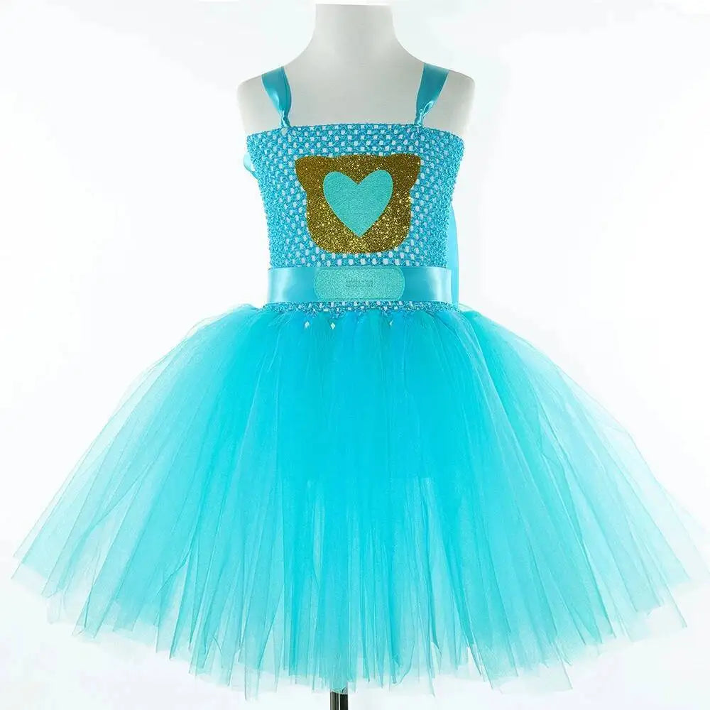 Super Kitty Costumes for Girls Super Cat Tutu Dress for Kids Christmas Halloween Outfits Children Animal Clothes with Eyes Patch