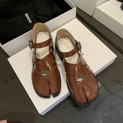 Fashion Women's Shoes New High Quality Leather Split Toe Mary Jane Shoes Comfortable Low Heel Women Shoes Lolita