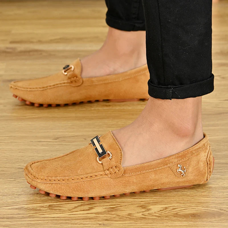 Men Fashion Luxury Leisure Leather Loafers Shoes Slip on Soft Comfortable Non-slip Driving for Men