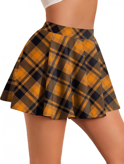 Retro Plaid Pleated Skirts Skirt Y2K Streetwear Vintage School Uniform A-Line Gym Student Short Skirt Girl Xmas Dress Up