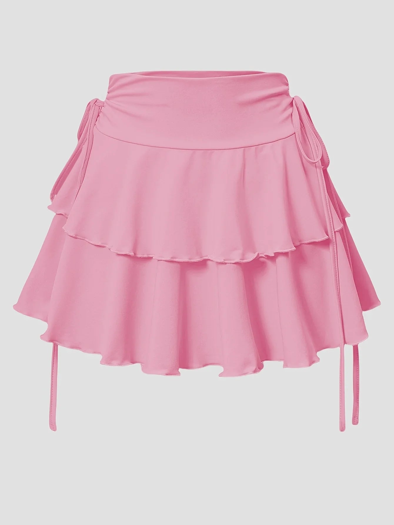 New Women Sexy Solid Mini Skirt Fashion Casual High Waist Slim Fit Elastic Waist Pleated Short Skirt