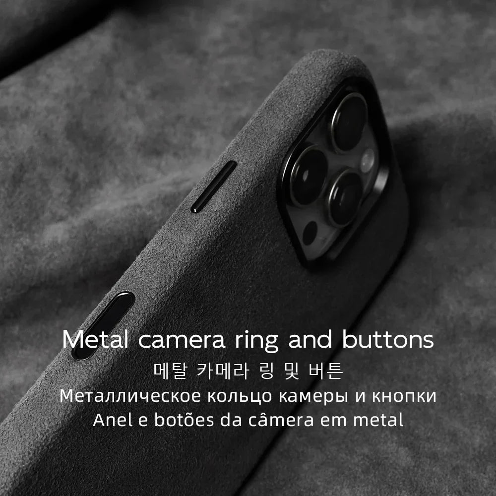 Case for iPhone 17 16 Pro Max Compatible Magsafe Business Supercar Interior Same Suede Leather Phone Cover