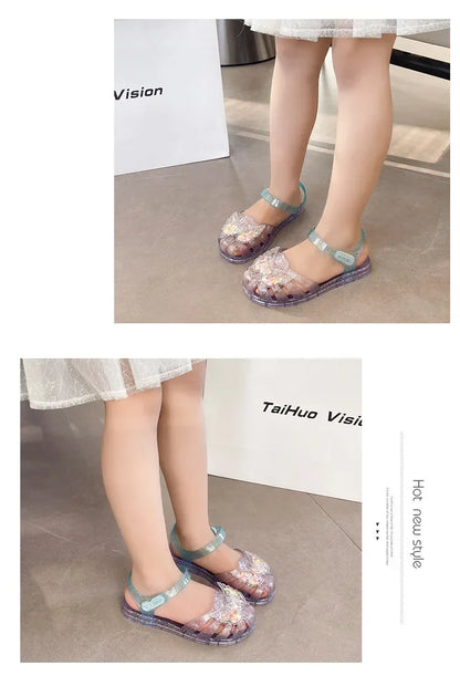 2025 New Summer Children's Sandals Little Princess Shoes Girls Sandals Baby Jelly Shoes Girls Beach Shoes