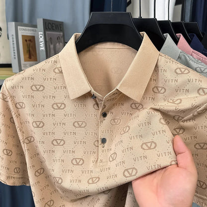 Fashion brand men's short sleeve polo shirt summer new item original printing custom design youth comfortable top casual T-shirt