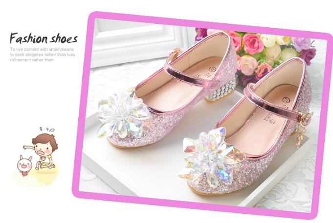 Flower Children's Shoes Beach Princess Girl Shoes For Kids Glitter Wedding Party Shoes Infantil Chaussure Enfant
