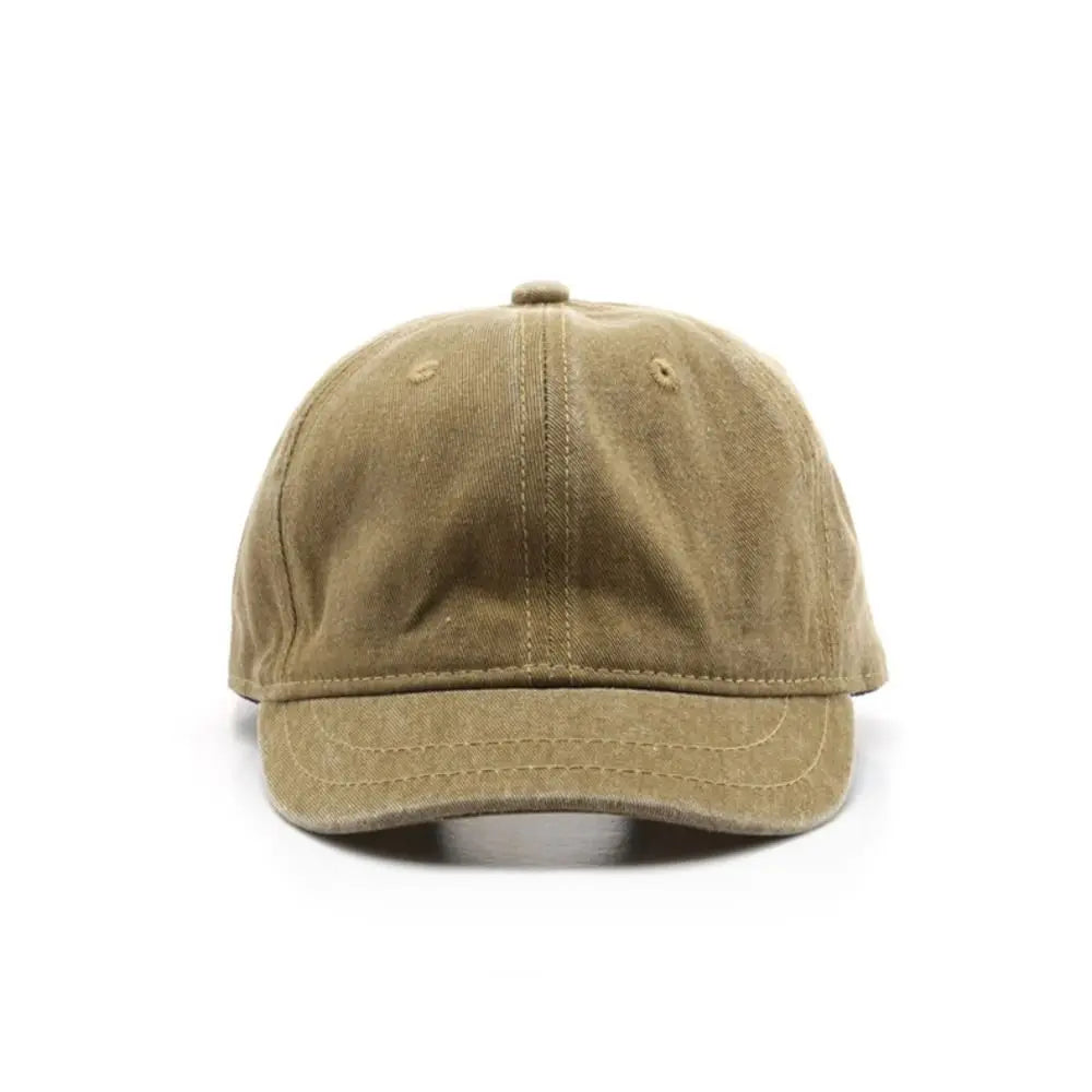 Short brim Baseball Cap Fashion Adjustable Solid Color Peaked Cap Washed Cotton Bucket Panama Cap Summer