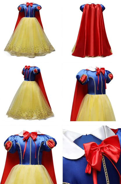 Kid Snow White Cinderella Rapunzel Elsa Belle Costume Girl Halloween Christmas Carnival Dress Children Princess Evening Gown