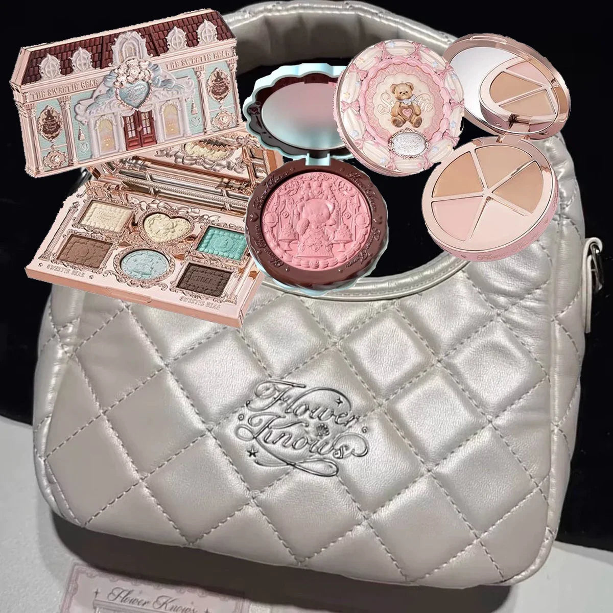 Makeup Set Swan Ballet Concealer Palette Embossed Blusher Shine Lipstick Kit With Bag THE SWEETIE BEAR Bunny Garden