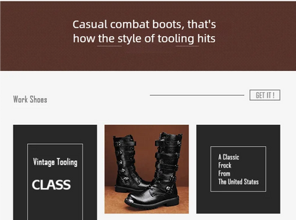 Men's boots four seasons new high-top outdoor casual boots safety protective work boots motorcycle boots plus size outdoor boots