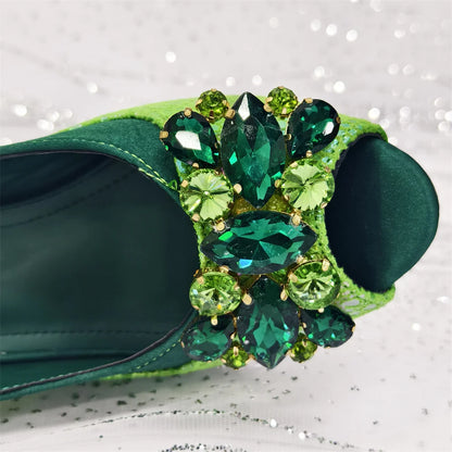 2026 New INS Style Green Elegant High Heels & Matching Bag Set for Women – Popular Nigerian Designer Shoes for African Ladies
