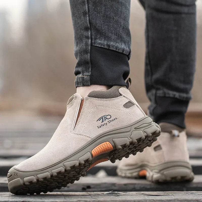 Low Cut Welding Safety Boots for Men Anti-smashing Construction Work Shoes Puncture Proof Indestructible Shoes Safety Work Boots