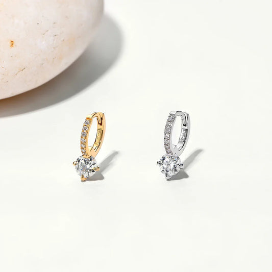 Full Moissanite Diamond Earring S925 Sterling Silver Gold Plated 4-Claws Eardrop For Women Wedding Jewelry High Quality