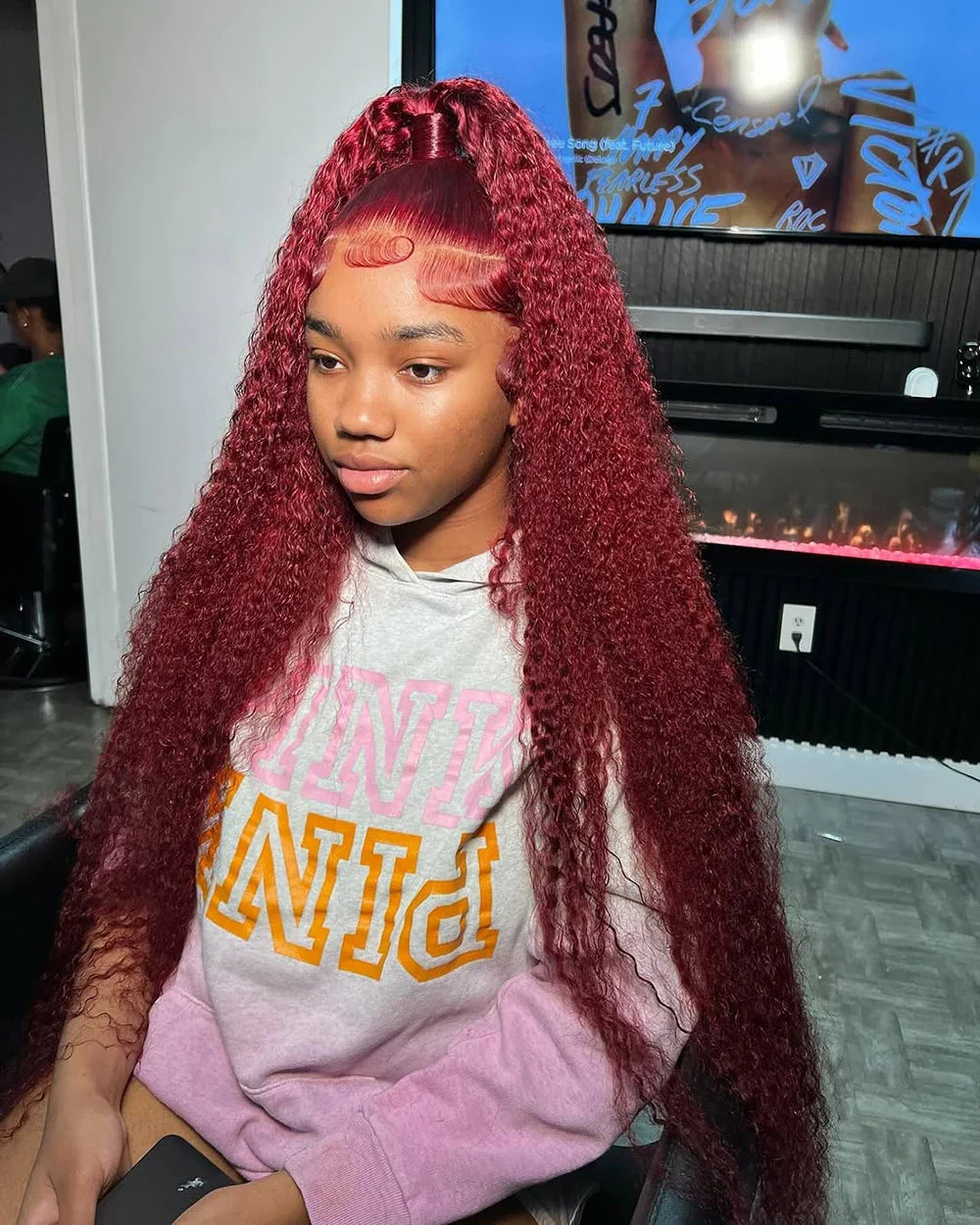99J Burgundy Lace Front Wigs Human Hair 13x6 Deep Wave HD Lace Frontal Wigs Pre Plucked Human Hair Curly Wigs for Women 36 Inch