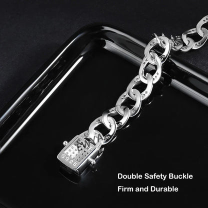 Full 1.2mm D Color Moissanite Cuban Chain Bracelet For Men Women S925 Silver Pass Diamond Test 8mm Wide Link Bracelets Gift
