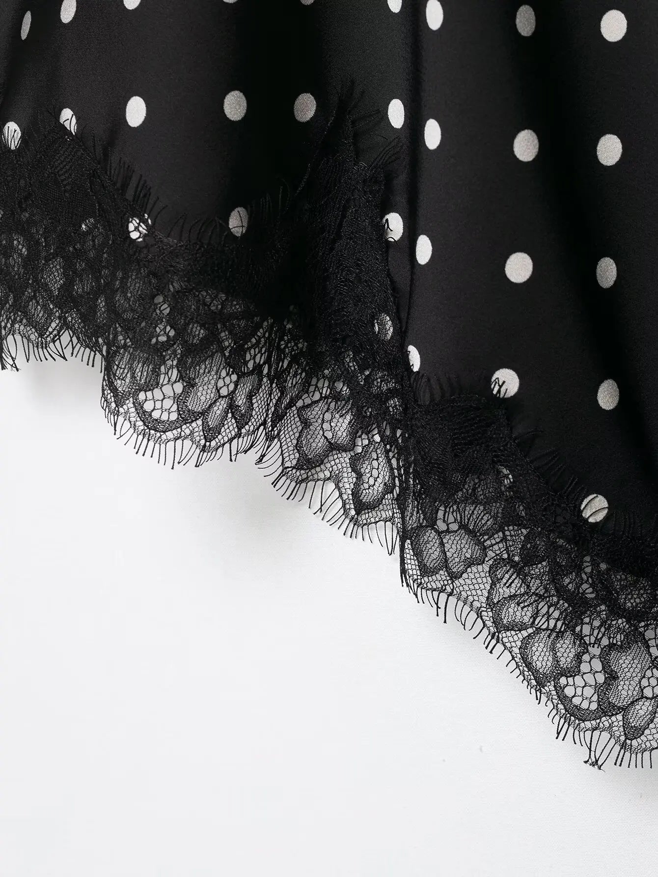Women Elegant Polka Dot Lace Slip Tops Asymmetrical Hem Tanks Camis Summer Lady Sexy Lace Splicing Club Party Tops Camisole