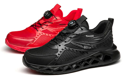 Men's Summer Mesh Labor Protection Shoes Anti-Smashing Wear-Resistant Outdoor Construction Site Protection Work Shoes Anti-Pierc
