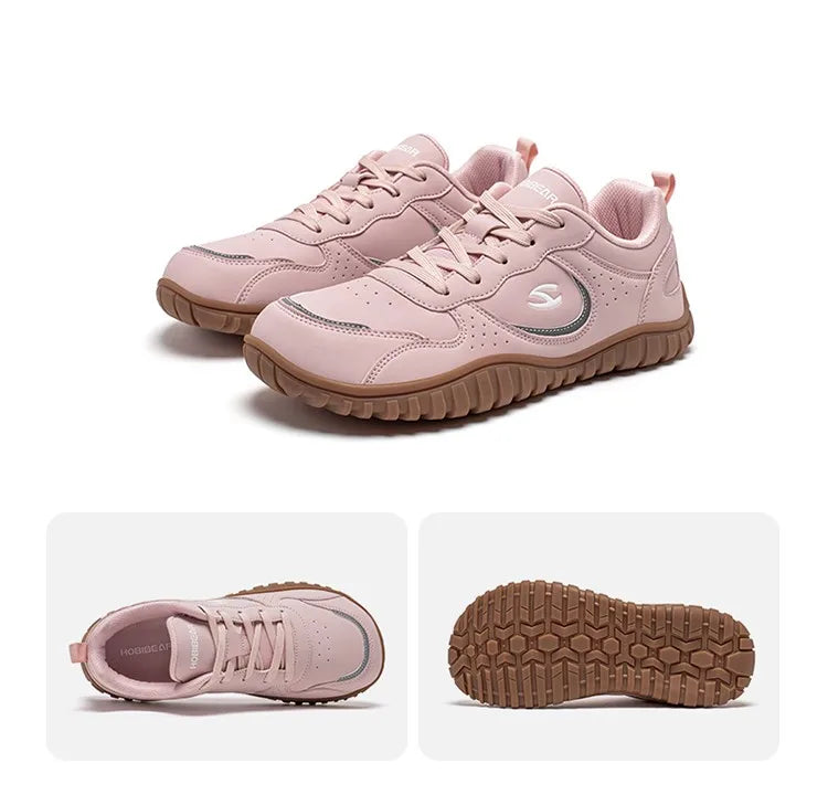 Wide Toe Shoes Unisex Artificial Barefoot Sneakers Casual Lace Up Outdoor Travel Shoes for Women Men