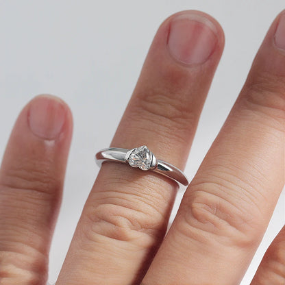 0.5CT Heart Cut Moissanite Solitaire Rings for Women Luxury Classic Wedding Lab Diamond Band 925 Sterling Silver Jewelry