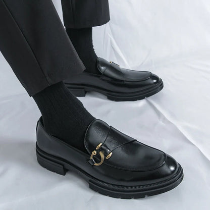 Men's Leather Loafers Slip On Office Casual Business Leather Shoes For Men Wedding Oxford Shoes Male Party Formal Derby Shoe Man