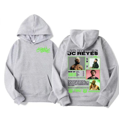 Rapper Jc Reyes Album Tour 2025 Double Sided Graphic Pullover Hoodies Men Women Harajuku Hip Hop Punk Fashion Sweatshirt Hoodie