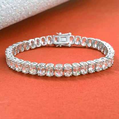 0.5Carat Oval Cut Moissanite Tennis Bracelets S925 Silver 18K Gold Plated for Women Men HipHop Jewelry Gifts GRA Certified