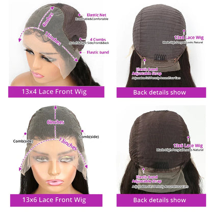 40 46 Inch Deep Wave Lace Frontal Wig 13x4 13x6 Hd Transparent Curly Human Hair Lace Front Wigs For Black Women Water Wave Lace Wigs Pre Plucked Baby Hair 300 High Density Brazilian Human Hair