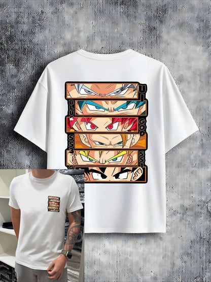 Oversized Men's Short Sleeve T Shirt Anime Printed 2025 Summer Casual Cotton Streetwear Trendy Graphic Tee Tops