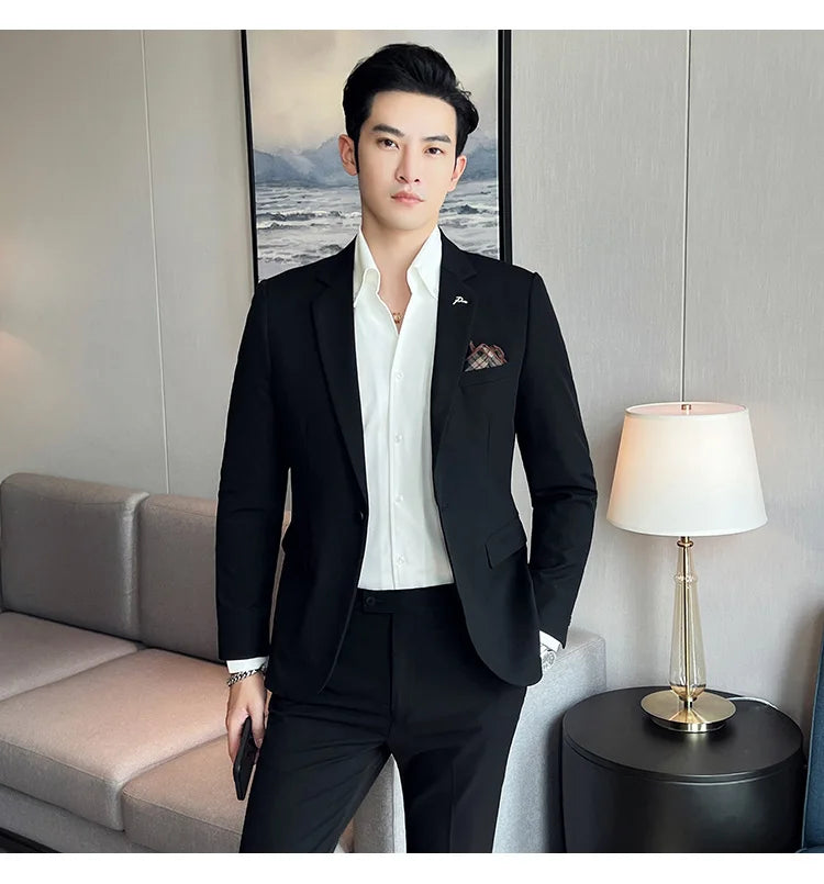 Terno Masculino Casual de Escritório Noivo Casamento Blazer Calça Social
