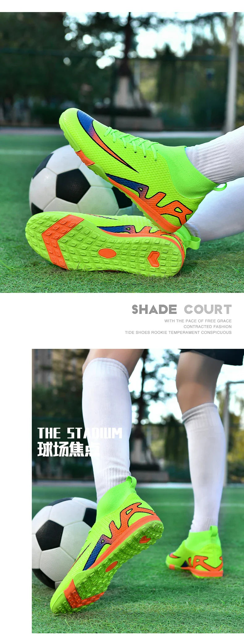 Men Professional Soccer Cleats FG/TF Football Boots Non Slip Breathable Training Shoes Outdoor Match Sneakers Grass Turf Sports
