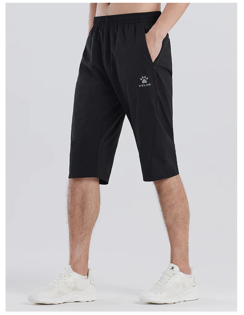 Kelme Sports Capris Men's Summer Breathable Fitness Shorts Football Training Ice Silk Running Shorts