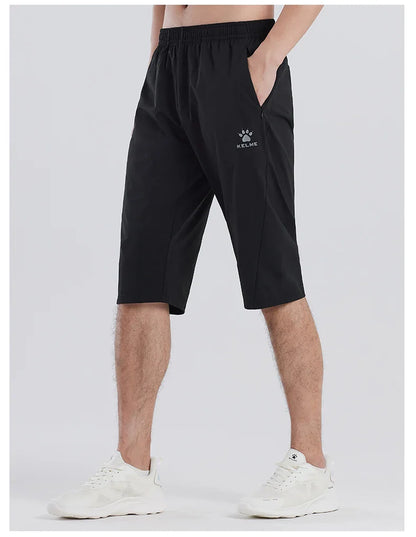 Kelme Sports Capris Men's Summer Breathable Fitness Shorts Football Training Ice Silk Running Shorts