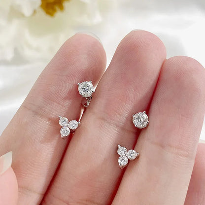 Certified All Moissanite Drop Earrings for Women Sparkling Birthday Gift for Girls S925 Sterling Silver Plated 18K