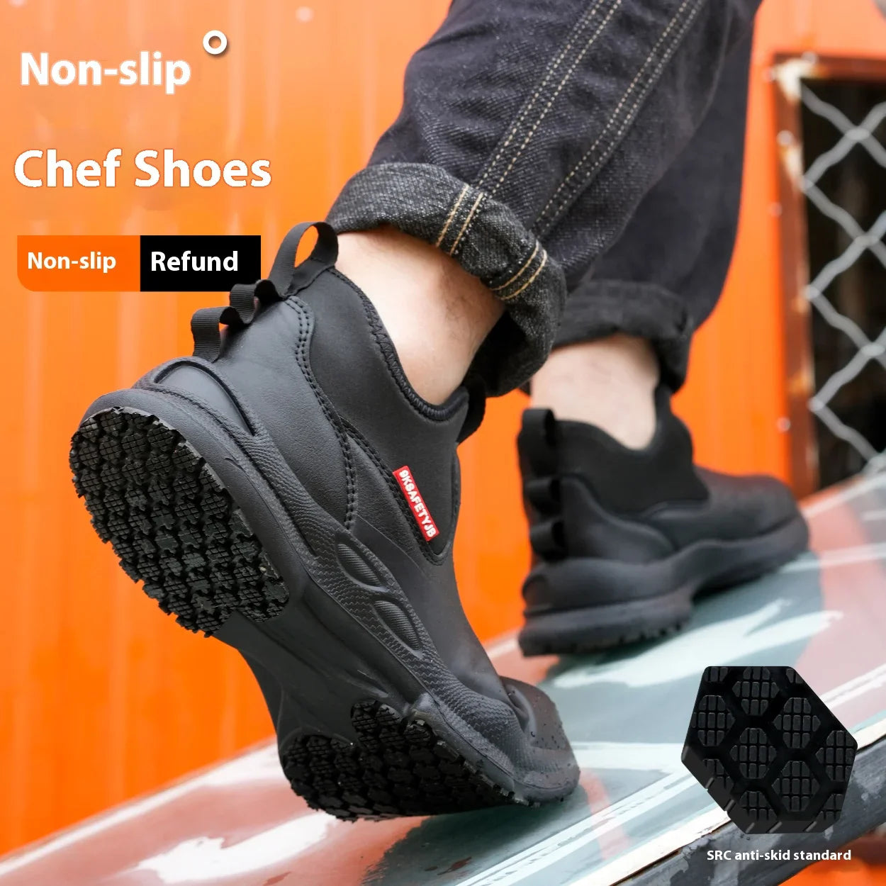 Fashion Comfort Soft Soled Waterproof Shoes Chef Shoes Four Seasons Anti Slip Oil Resistant Business Casual   Work EVA Shoes