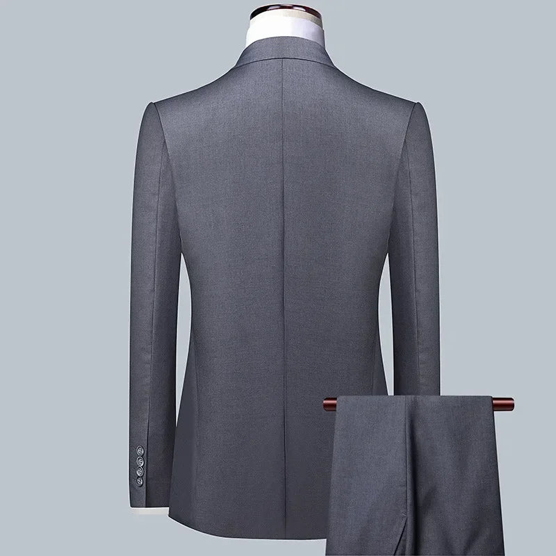 Terno Boutique Moda Masculina Negócios (Blazer + Colete + Calça) Terno Masculino Casamento Casual Profissional Formal 3 Peças M-6XL