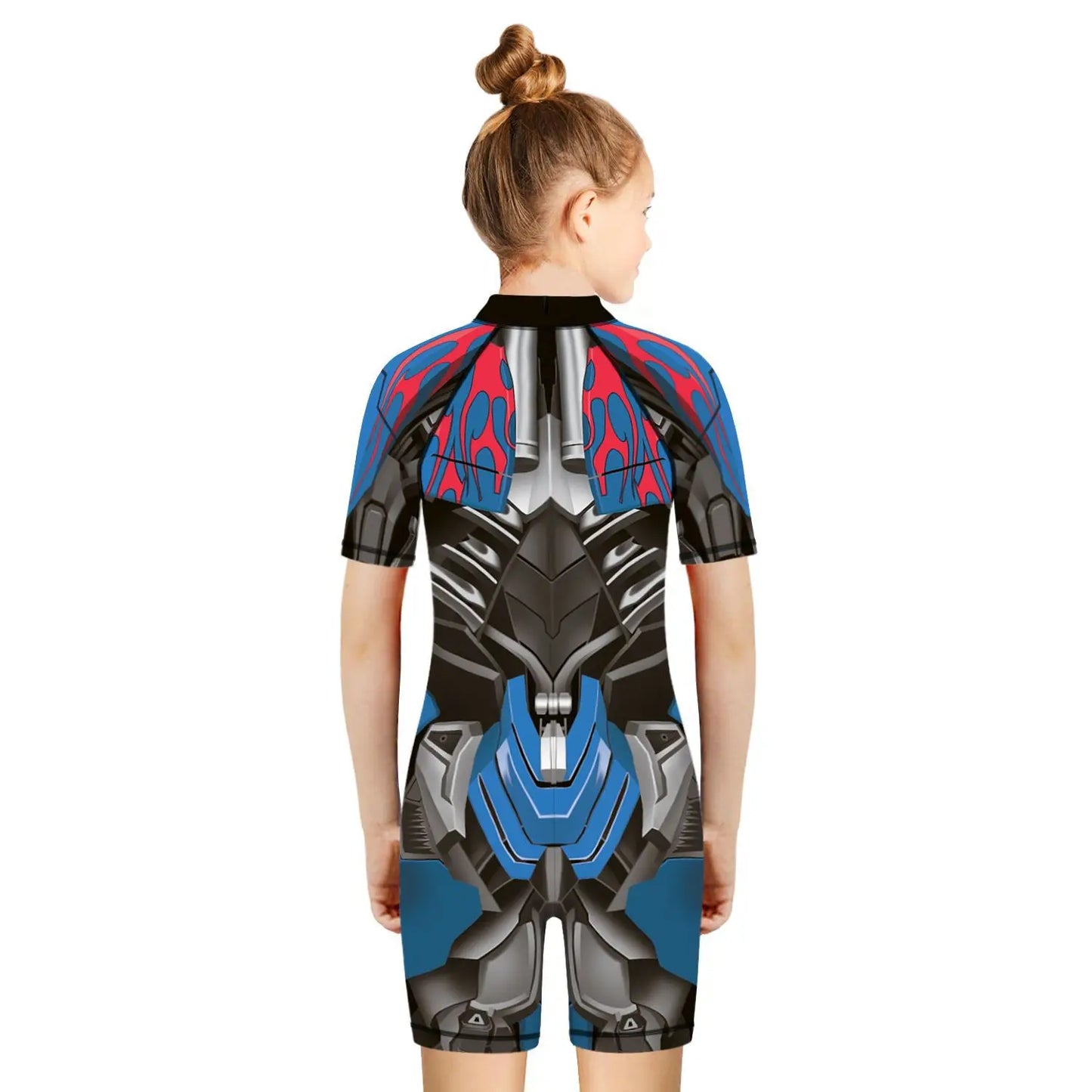 Children One Pieces Swimsuit Superhero 3D Print Playsuit Child Short Sleeve Swimwear Beach Bathing Suit Swim Wear For Boys Girls