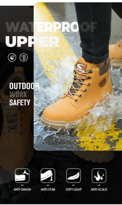 New Design Waterproof Safety Shoes Men Work Sneaker Steel Toe Shoes Puncture Proof  Safety Boots Male Lightweight Work Shoes