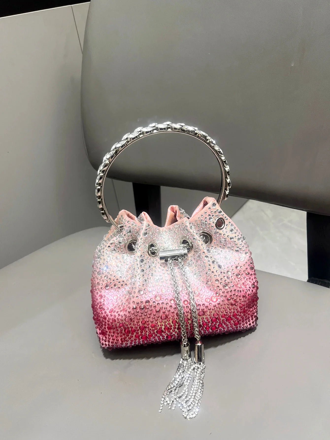 Handle Rhinestones Evening clutch Bag Purses and handbag luxury Designer shoulder bag Shiny Crystal Clutch purse bucket bag