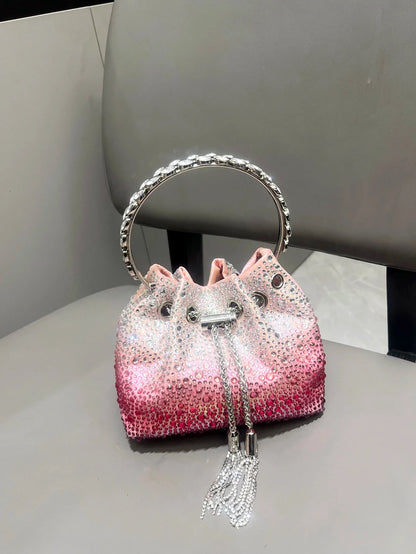 Handle Rhinestones Evening clutch Bag Purses and handbag luxury Designer shoulder bag Shiny Crystal Clutch purse bucket bag