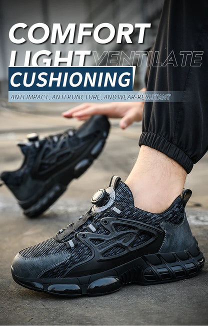 New Safety Boots Men Work Sneakers Anti-smash Indestructible Shoes Steel Toe Protective Boots Anti-puncture Work Safety Shoes