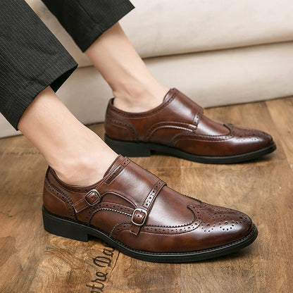 Classic Dress Shoes Men Trend Casual Business Office Leather Shoes For Men Large Size 48 Social Party Formal Brogues Shoes Male